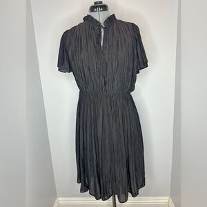 The kroner Elegant Black Pleated Dress